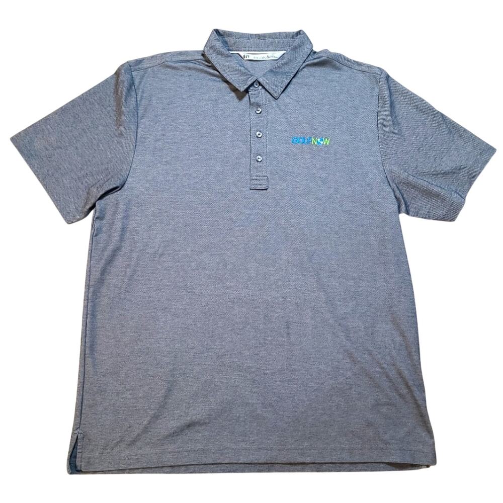 Travis Mathew Performance Polo Mens XL Gray Active Cotton Pullover Casual LOGO